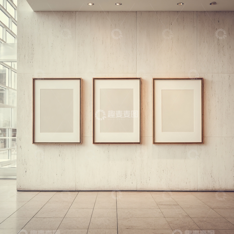 高清大图下载【趣麦麦图】-墙面上的空白画框展示843