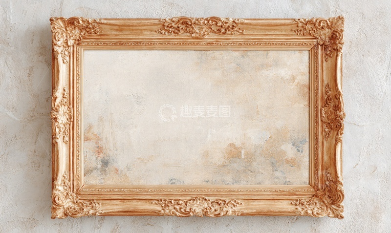 高清大图下载【趣麦麦图】-复古金色雕花画框832