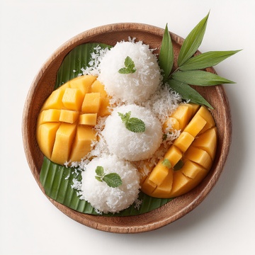 木盘装芒果糯米饭美食图801
