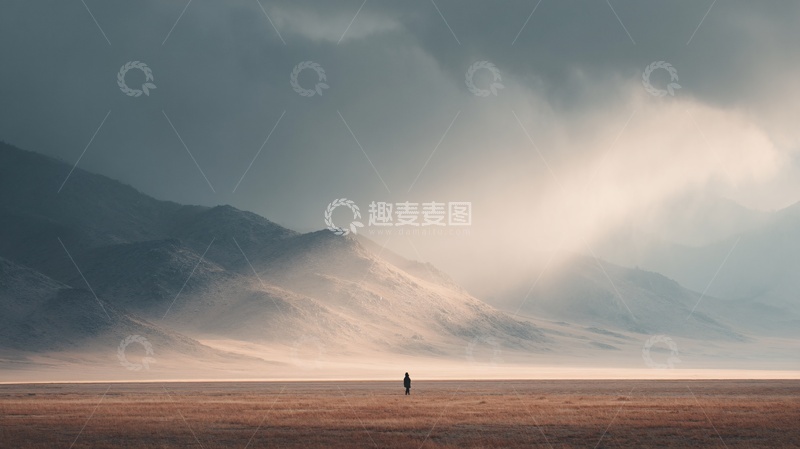 高清大图下载【趣麦麦图】-旷野中独行者风景396