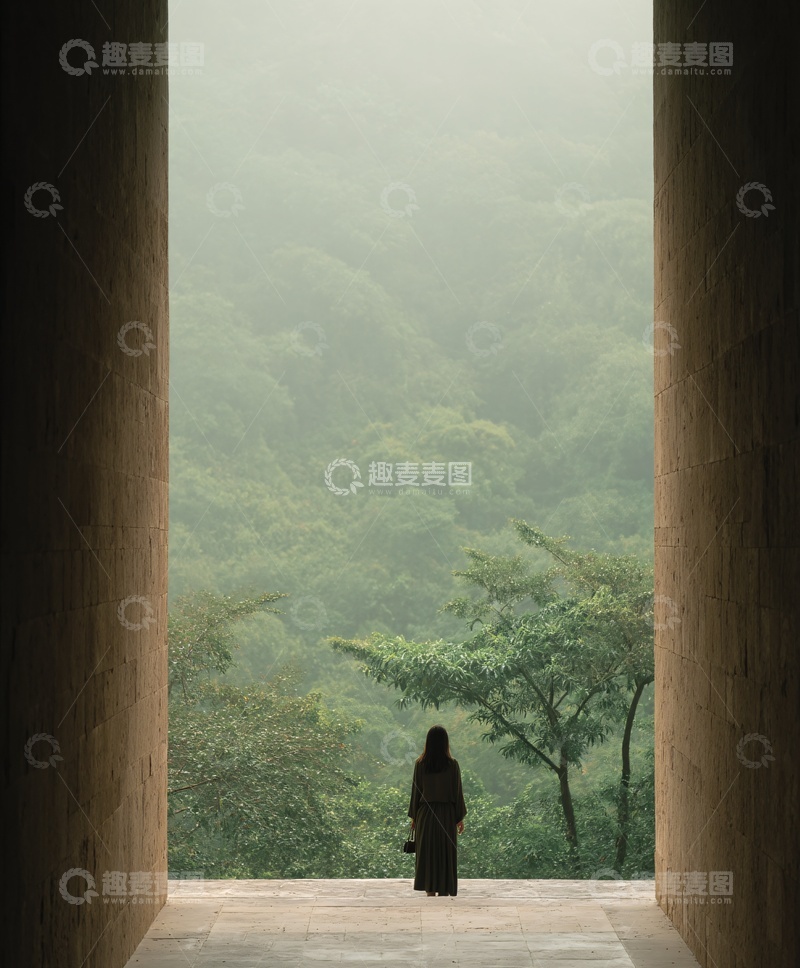 高清大图下载【趣麦麦图】孤身赏景的背影906