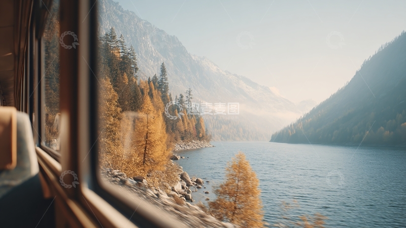 高清大图下载【趣麦麦图】-火车窗外的秋日山水美景328