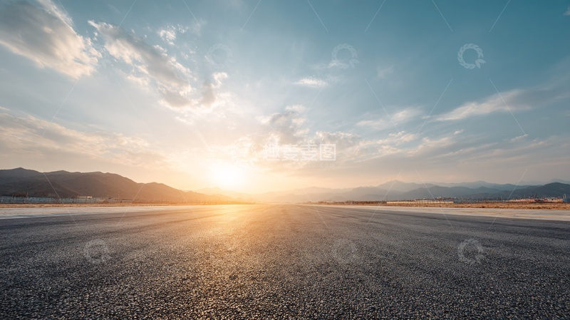 高清大图下载【趣麦麦图】公路上的日出美景860