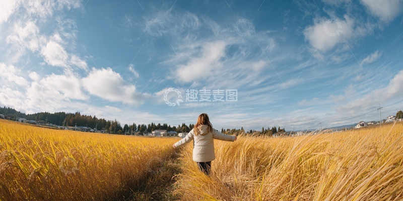高清大图下载【趣麦麦图】田野中漫步的女子168