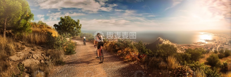 高清大图下载【趣麦麦图】户外骑行山海美景图809