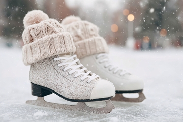 雪地中的毛绒边溜冰鞋303