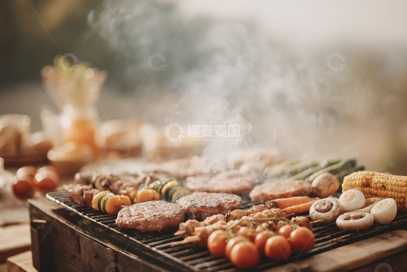 高清大图下载【趣麦麦图】-户外烧烤美食场景054