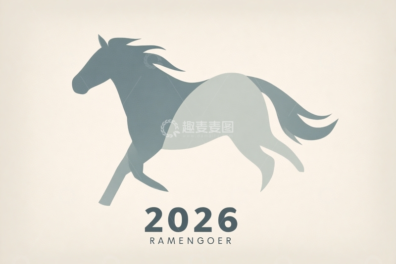 高清大图下载【趣麦麦图】年奔跑骏马插画838
