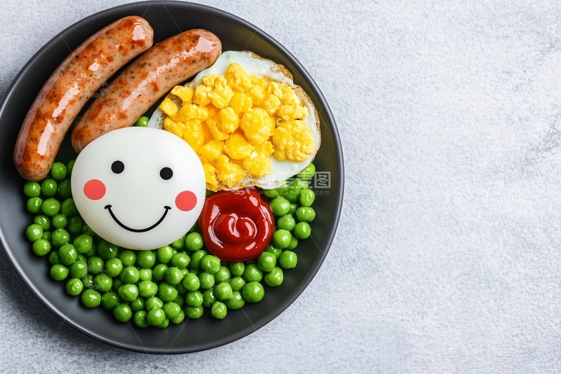 高清大图下载【趣麦麦图】笑脸造型的美味早餐盘854