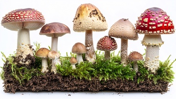 多彩蘑菇群插画159