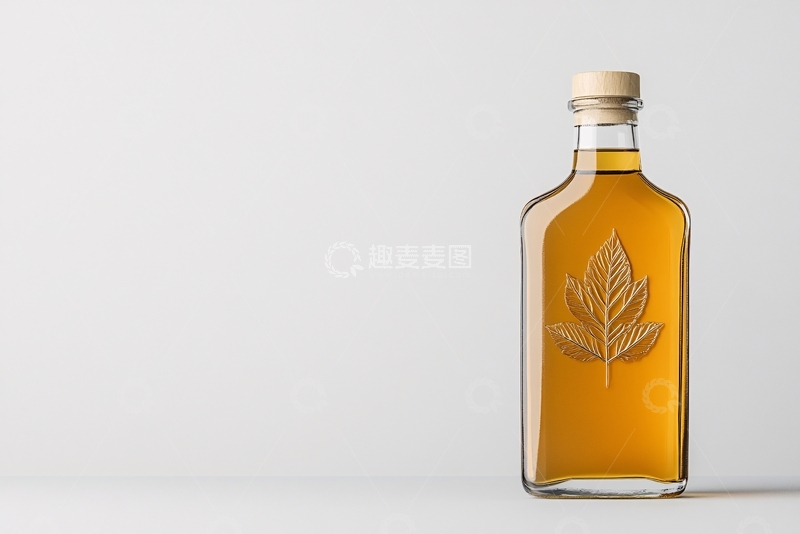 高清大图下载【趣麦麦图】带树叶图案的透明玻璃瓶208
