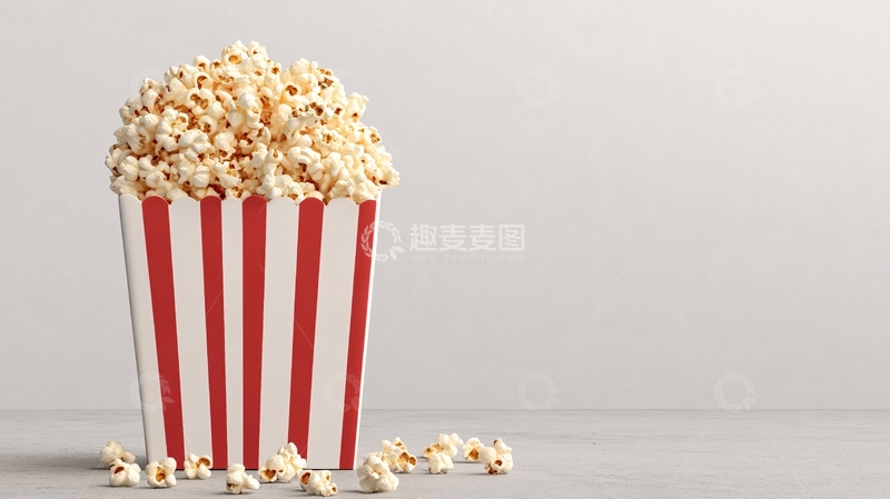 高清大图下载【趣麦麦图】红白条纹盒装满爆米花228