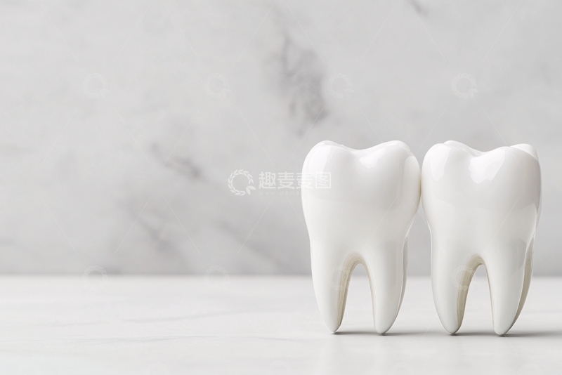 高清大图下载【趣麦麦图】两颗白色牙齿模型展示507
