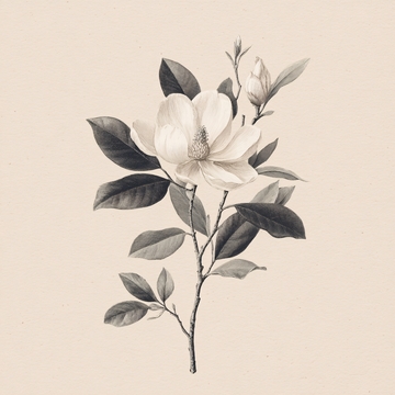 手绘玉兰花插画608