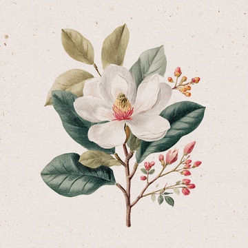 手绘白色玉兰花插画600