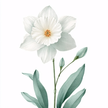 白色水仙花插画550