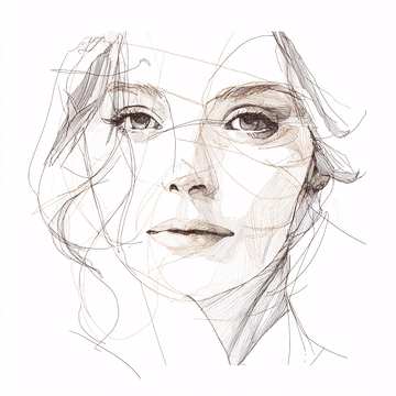 女性脸部素描画像205