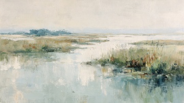 水边湿地风景绘画198