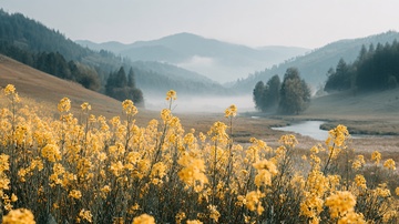山间油菜花海的美丽风光397