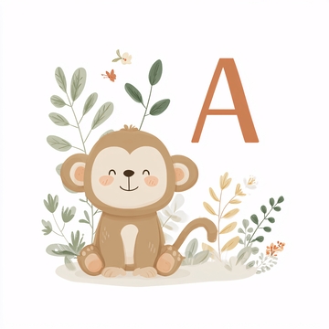 插画小猴与字母671