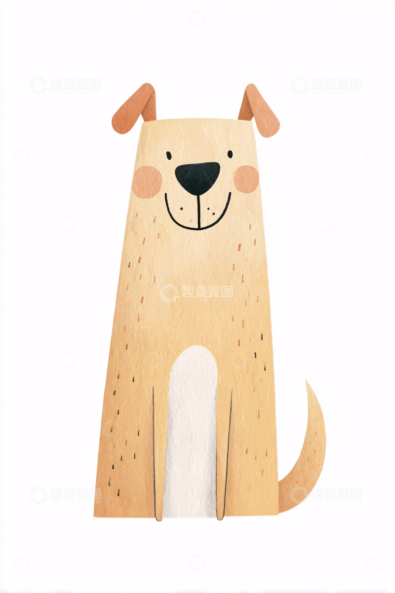 高清大图下载【趣麦麦图】可爱卡通小狗插画043