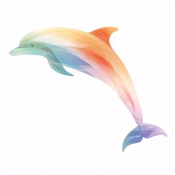 彩色海豚插画形象447