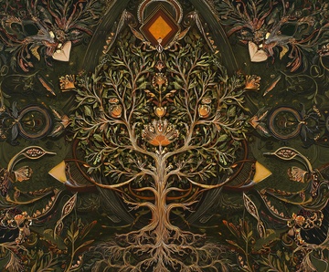 奇幻风格的神秘树木插画242