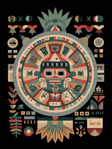 复古风印第安风格插画图案198