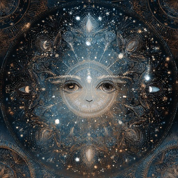 神秘星空人脸插画589