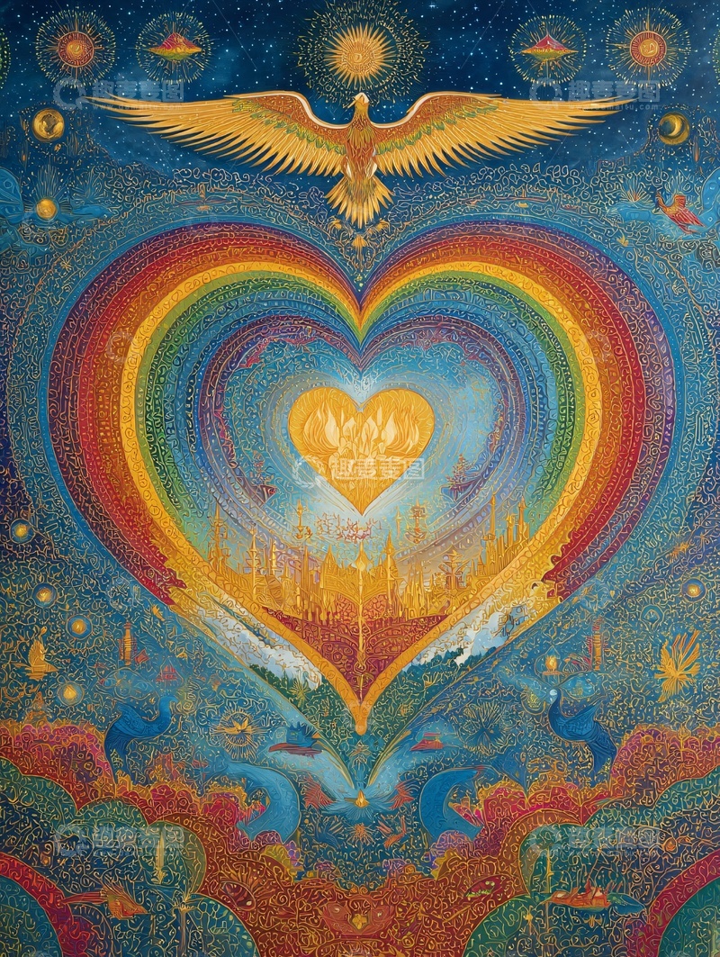高清大图下载【趣麦麦图】奇幻心形插画含多种元素621