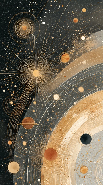 梦幻风格的宇宙行星插画510