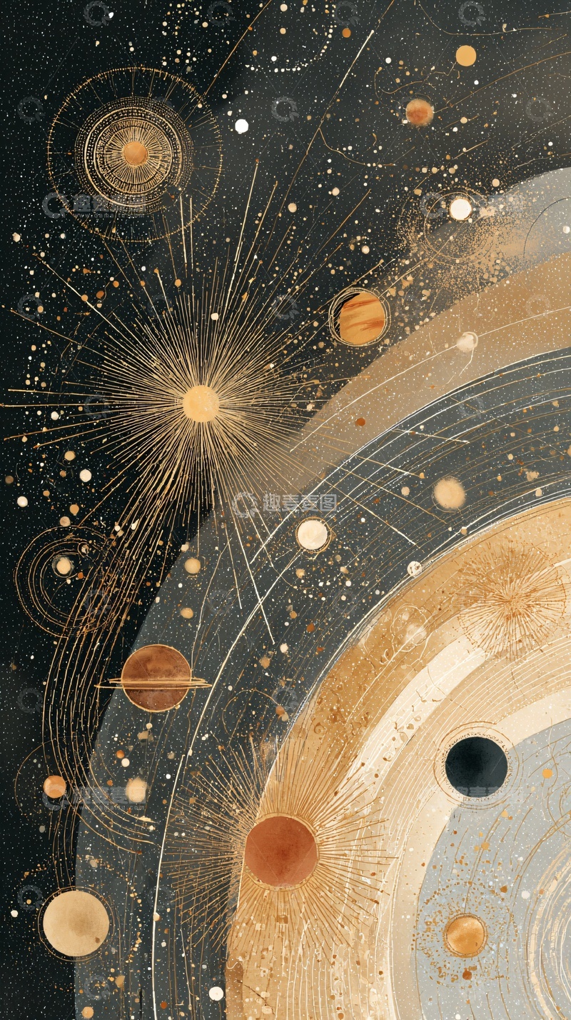 高清大图下载【趣麦麦图】-梦幻风格的宇宙行星插画510