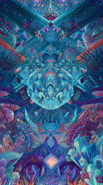 奇幻绚丽的对称插画图案651
