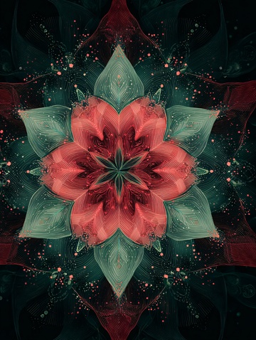 绚丽对称花朵插画081