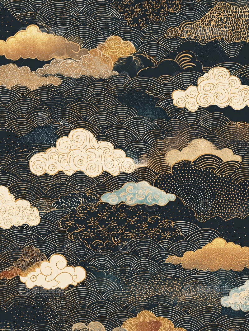 高清大图下载【趣麦麦图】-中式云纹图案背景182