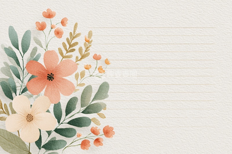 高清大图下载【趣麦麦图】手绘花卉背景插画348