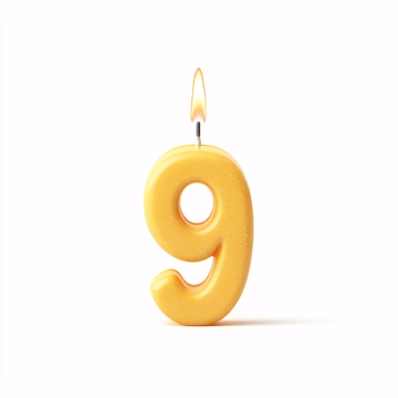 数字形状的黄色生日蜡烛841