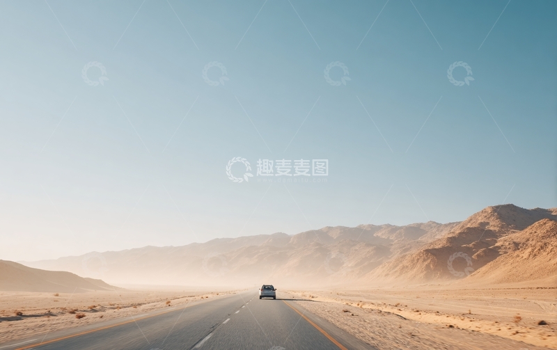 高清大图下载【趣麦麦图】-沙漠公路上行驶的车辆261