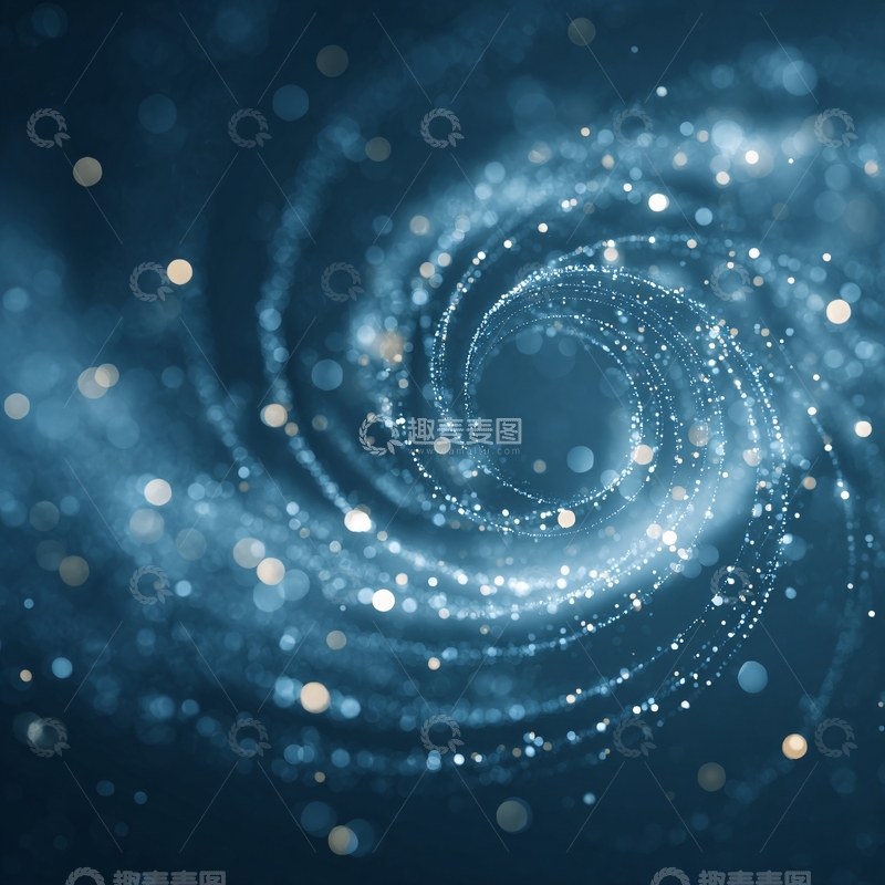 高清大图下载【趣麦麦图】蓝色梦幻旋涡星空背景866