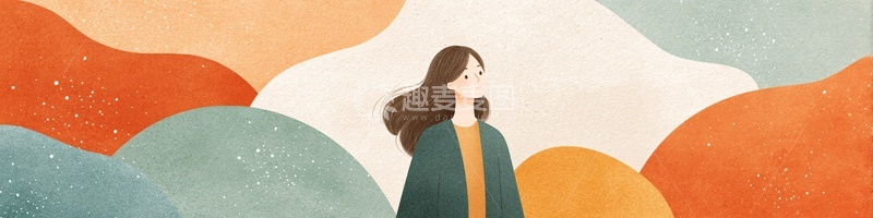 高清大图下载【趣麦麦图】漫步于多彩风景中的女子720