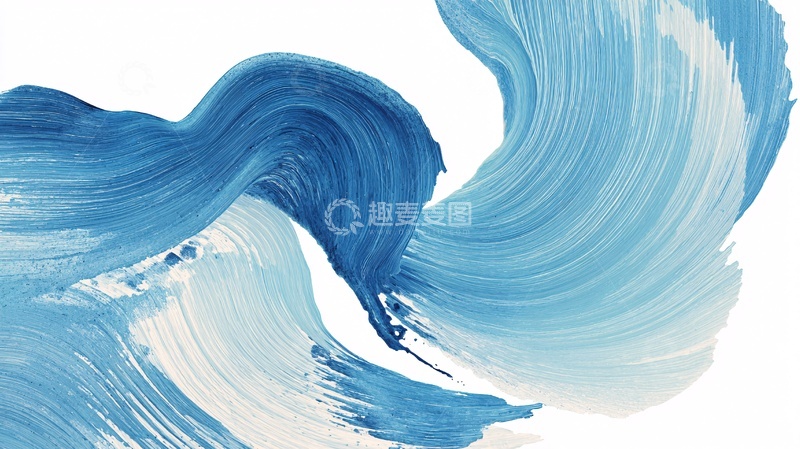 高清大图下载【趣麦麦图】蓝色笔触风格的海浪图案236