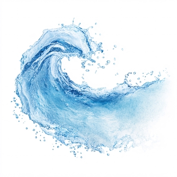 蓝色水花波浪插画622