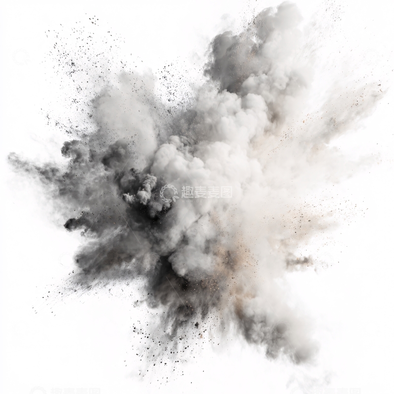 高清大图下载【趣麦麦图】-爆炸产生的灰白色粉尘烟雾987