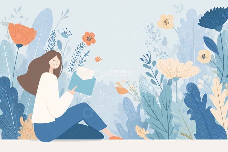 高清大图下载【趣麦麦图】-女孩花丛中惬意读书719