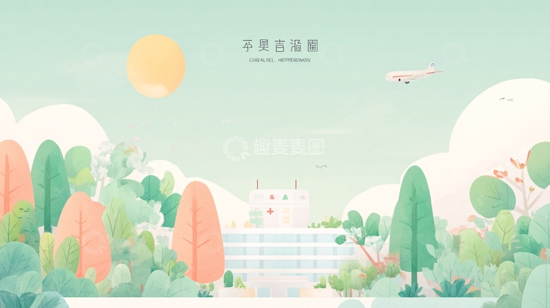 高清大图下载【趣麦麦图】清新校园风景插画315