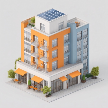 彩色多层建筑模型707