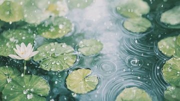 水中绽放的白色睡莲898