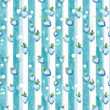 蓝白草莓条纹插画背景828