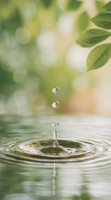 水滴落入水面的自然景象729