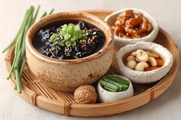 陶碗盛的美食搭配多样小食189
